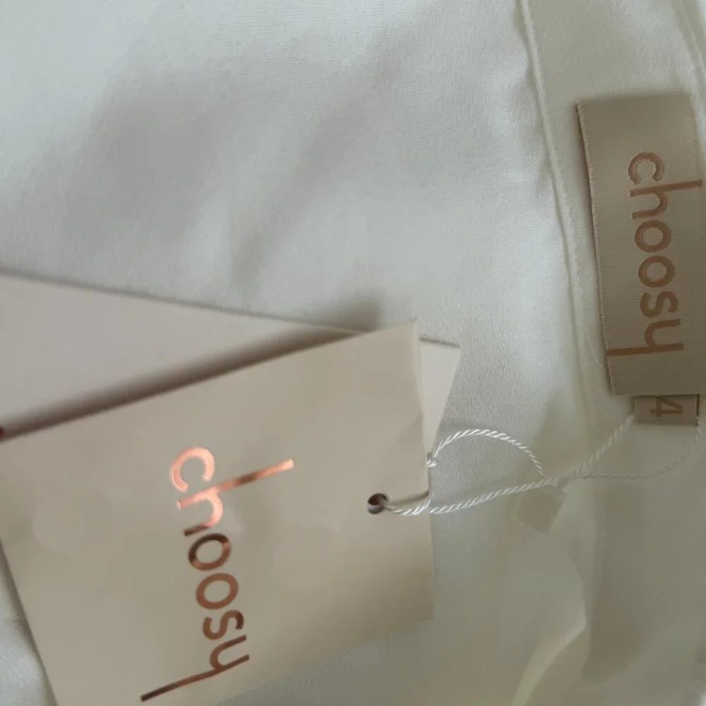 White Collared Plunging Neck Shirt Dress NWT - Picture 9 of 9